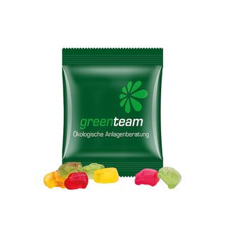 Minitüte,15 g, kompostierbare Folie weiß, Trolli Fruchtgummi Auto-Mischung