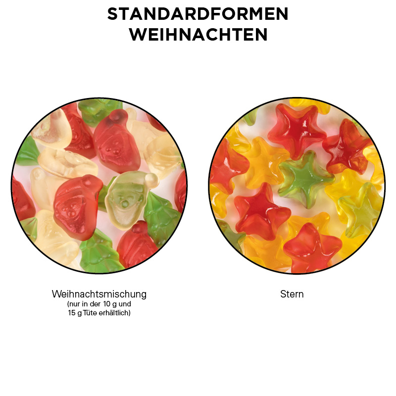 Minitüte, 10 g, Folie weiß, Trolli Weihnachtsmischung