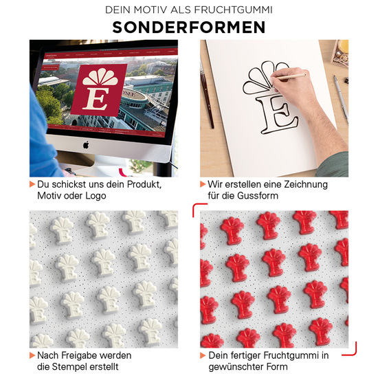 Minitüte Sonderform, 15 g, recyclingfähiges Papier, weiß, Fruchtgummi , 10 % Fruchtsaftanteil