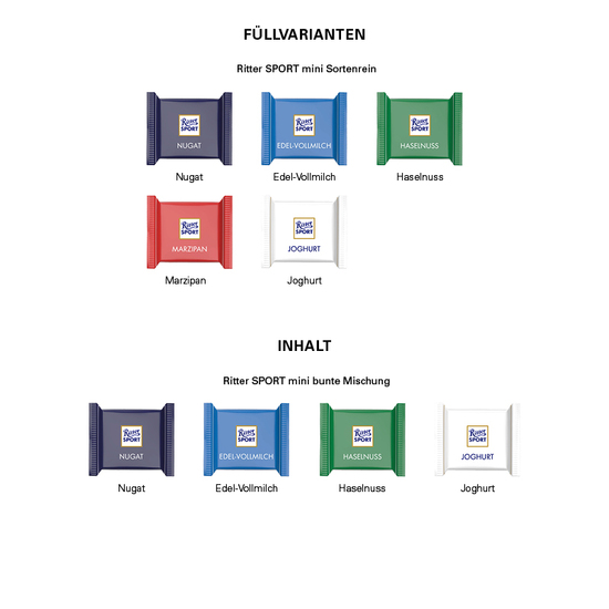 Werbewürfel, Ritter SPORT Mini Edelvollmich