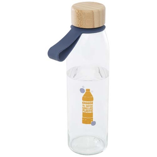 Porto 500 ml Glas-Flasche mit Silikongriff und Bambusdeckel