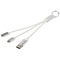 Metal 4-in-1 Ladekabel aus recyceltem Aluminium mit Schlüsselanhänger