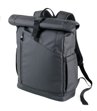 TROIKA Roll Top Rucksack TROIKA BLACK ROLL TOP
