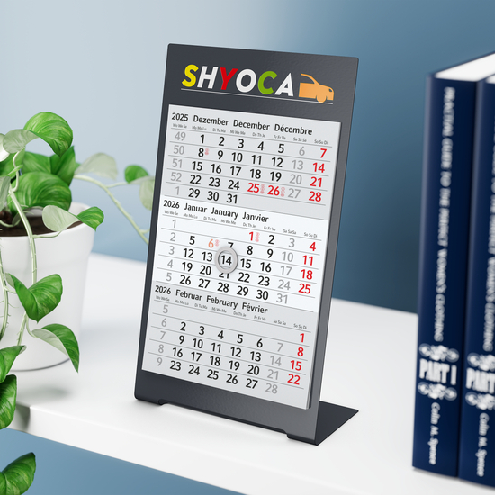 Tischkalender Desktop 3 Color Bestseller, 1 Jahr, anthrazit