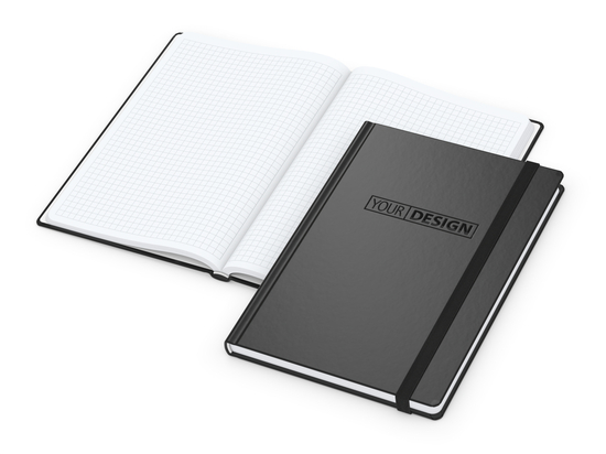 Notizbuch Easy-Book Comfort Bestseller, A5, schwarz inkl. Prägung schwarz-glänzend