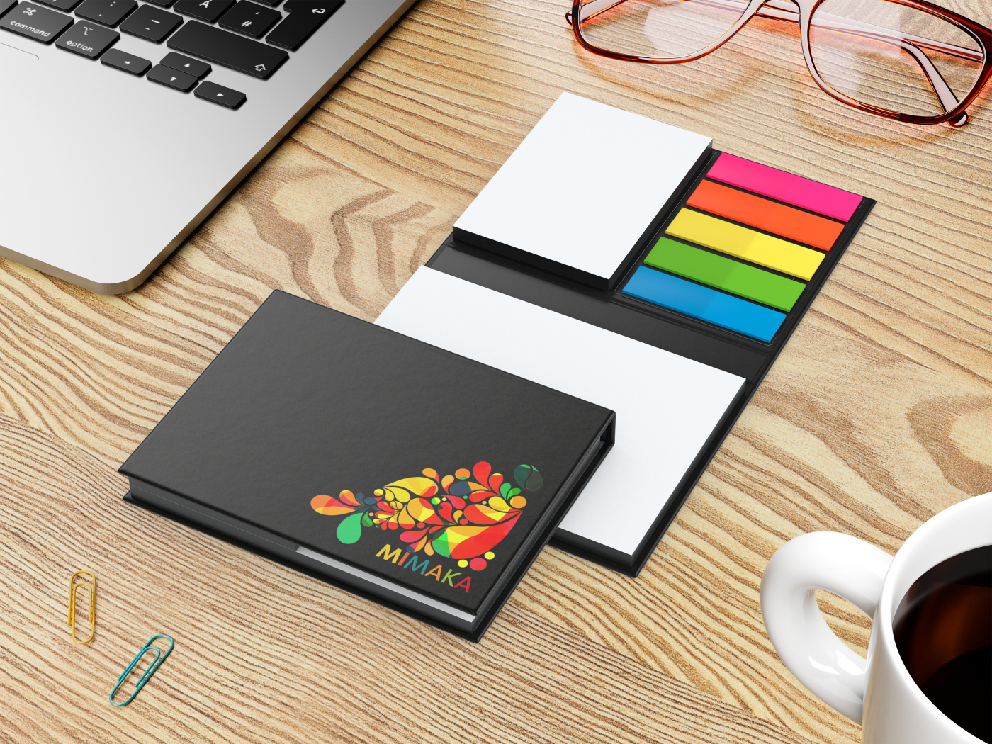 Haftnotiz-Set London Bookcover White Bestseller, matt-individuell, Farbschnitt schwarz