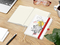 Notizbuch Match-Book Creme Bestseller, A5, Natura, individuell, rot