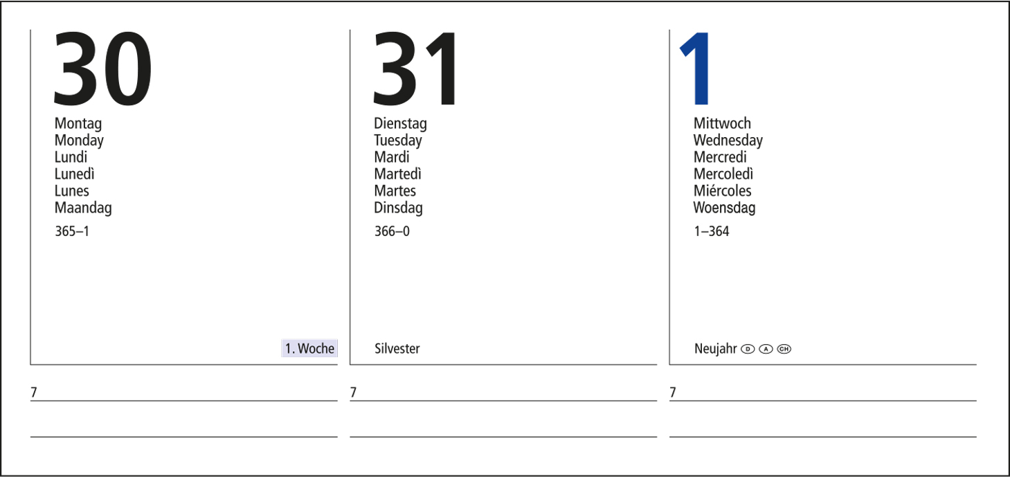 Wochenkalender Media Bestseller inkl. Prägung schwarz-glänzend