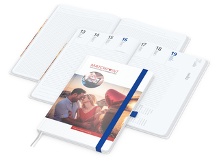 Wochenplaner Match-Hybrid White Bestseller, A4, Cover-Star gloss, mittelblau