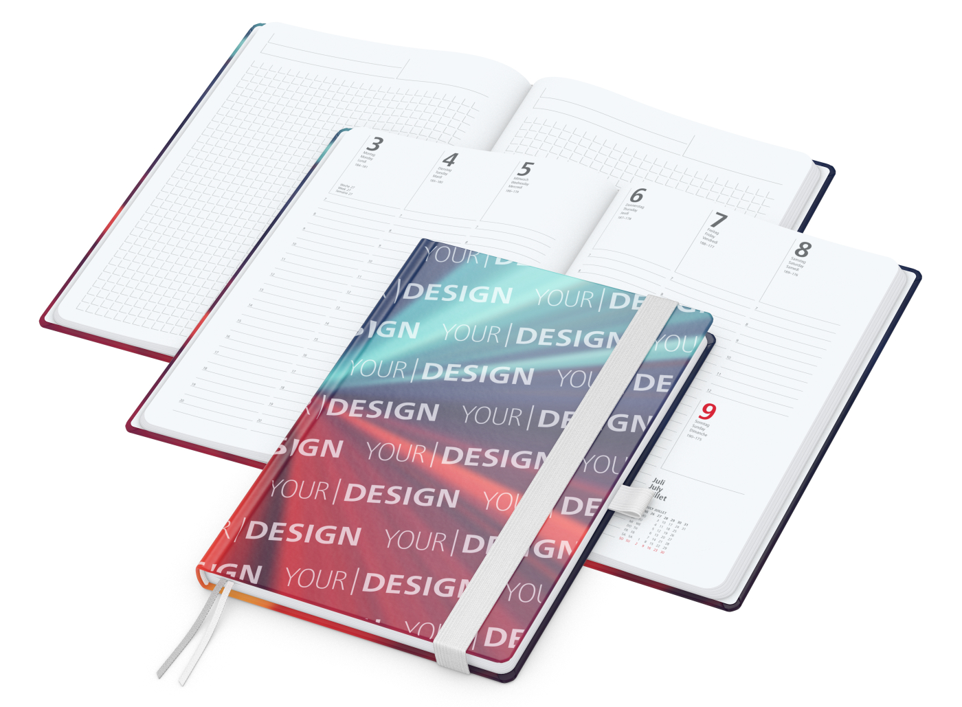 Wochenplaner Match-Hybrid White Bestseller, A5, Cover-Star matt-individuell, weiß