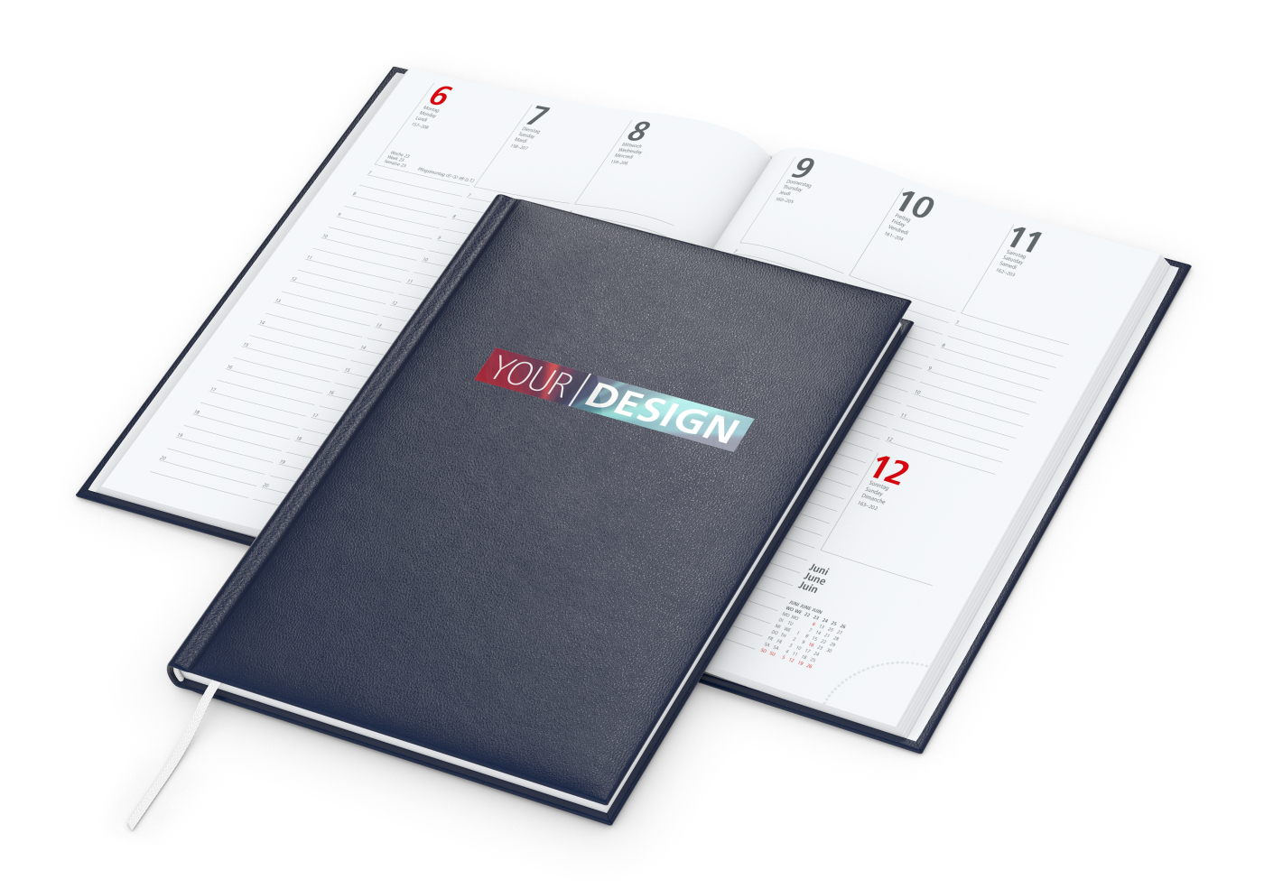 Wochenkalender Prestige Bestseller inkl. Siebdruck-Digital, dunkelblau