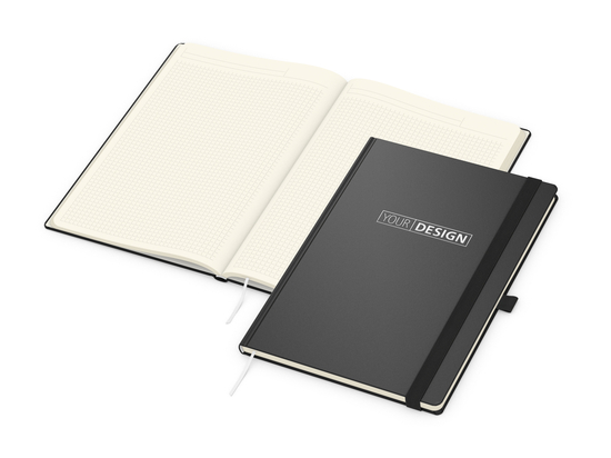 Notizbuch Vision-Book Creme Bestseller, A4, schwarz inkl. Silberprägung