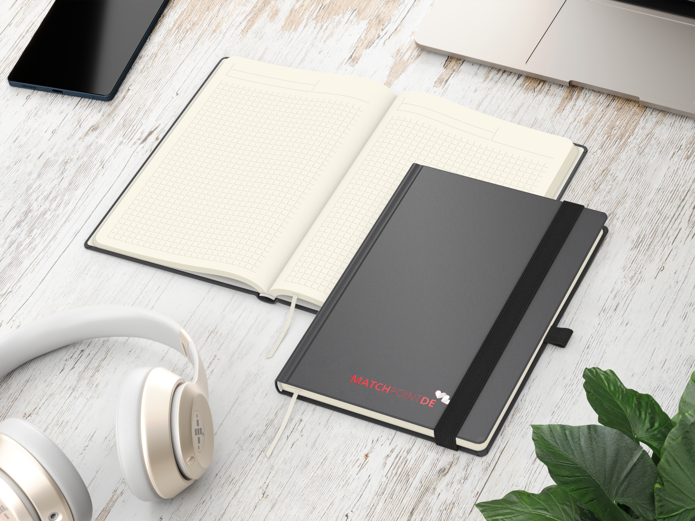 Notizbuch Vision-Book Creme Bestseller, A5, anthrazit