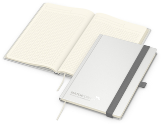 Notizbuch Vision-Book Creme Bestseller, A5, weiß inkl. Silberprägung