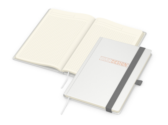 Notizbuch Vision-Book Creme Bestseller, A5, weiß inkl. Kupferprägung