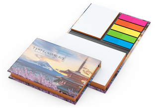 Haftnotiz-Set Wien Bookcover White Bestseller, gloss-individuell, Farbschnitt orange