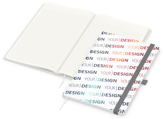 Notizbuch Match-Book, A4, Cover-Star Recycling-Matt, silbergrau