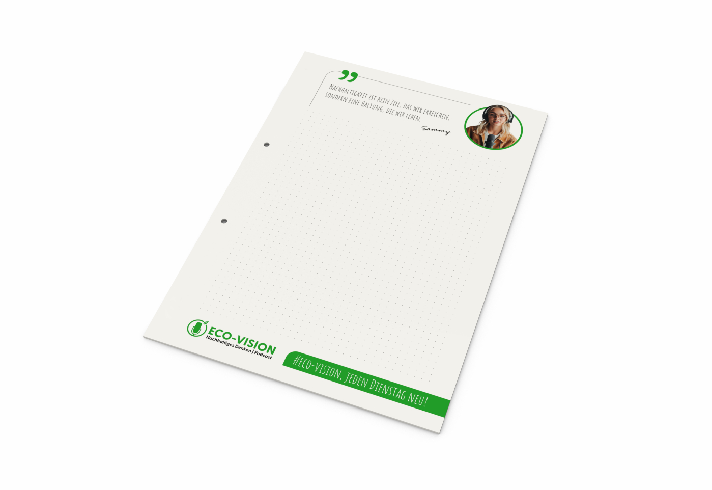 Schreibblock Recycling, A4, 25 Blatt mit 2fach-Abheftlochung