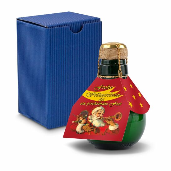 Origineller Sekt Weihnachtsgruß - Karton Blau, 125 ml 2K1358f3