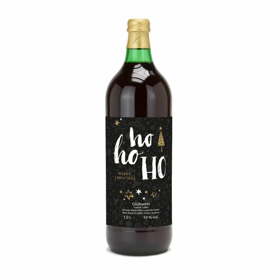 Glühwein - Flasche grün, 1 l - individuelles Etikett 2K1941