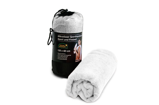 Sporthandtuch 60x120 cm im Netzbeutel