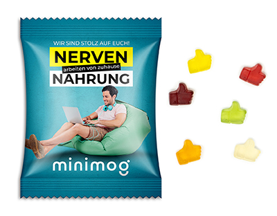 Fruchtgummi Standardformen 15 g Daumen hoch Standard-Folie transparent