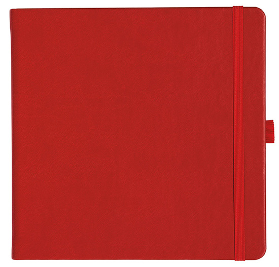 Notizbuch Style Square im Format 17,5x17,5cm, Inhalt blanco, Einband Slinky in der Farbe Scarlet