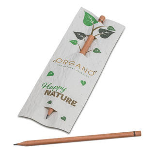 Bleistift im Samenpapieretui - Mohnblume, Druck 4/4c, Lasergravur