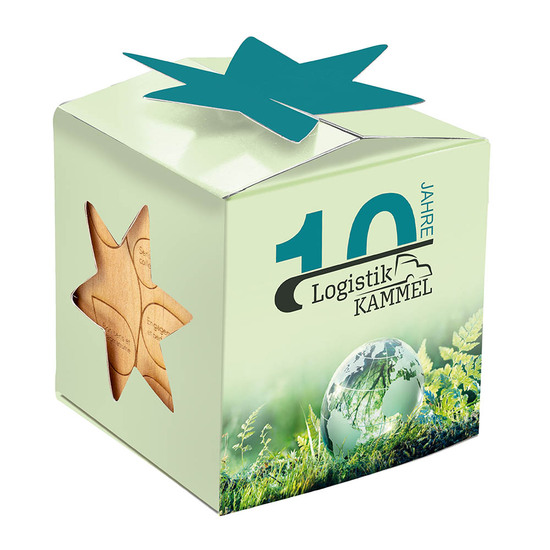 Pflanz-Holz Star-Box mit Samen - Ringelblume