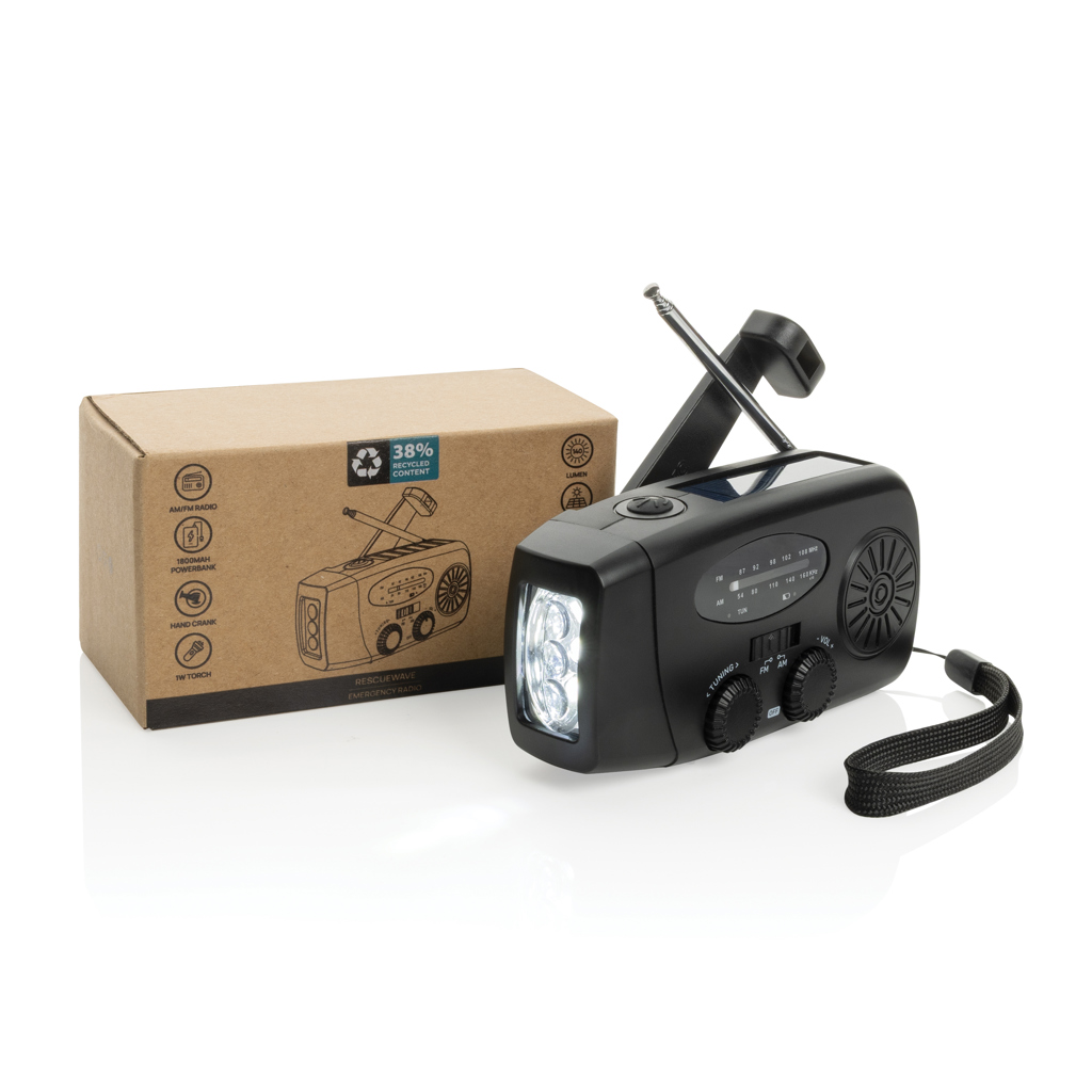RescueWave Notfallradio aus RCS recyceltem Kunststoff