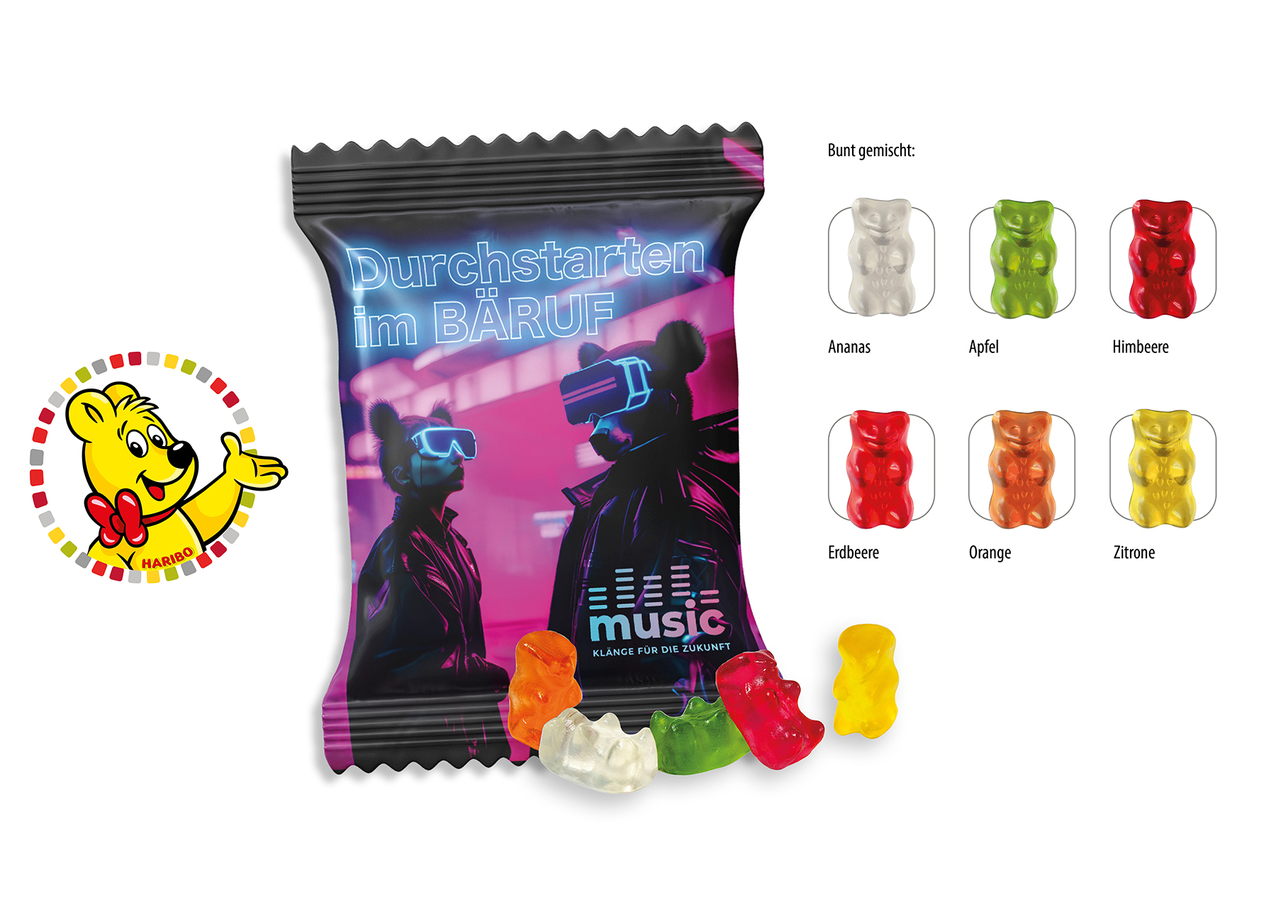 HARIBO Standardformen Werbetüte, Inhalt: HARIBO LKWs
