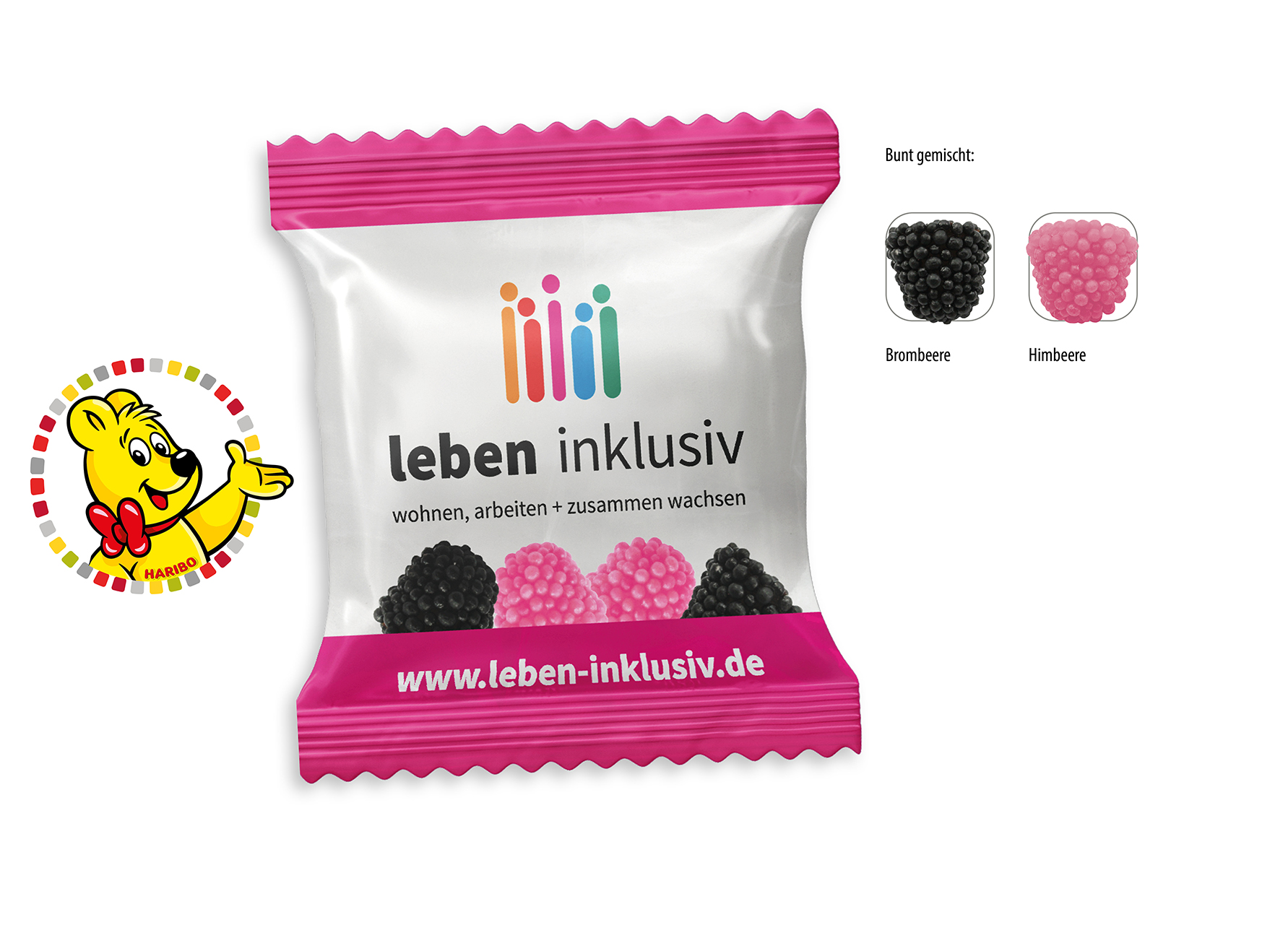HARIBO Berries Werbetüte, Inhalt: HARIBO Berries ca. 15 g