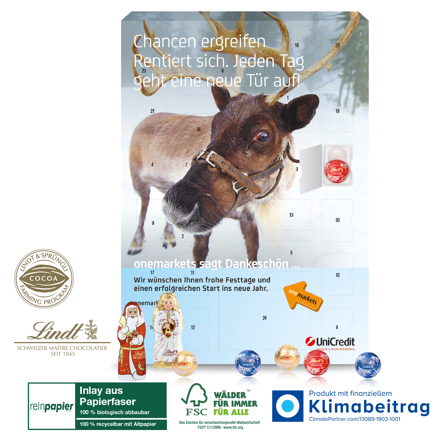 Wand-Adventskalender Lindt „Gourmet Edition“ Organic