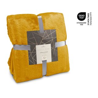 Superflauschdecke senfgelb - 150 x 200 cm, 320 g/m²