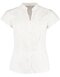 Tailored Fit Poplin Contintental Blouse Mandarin Collar Cap Sleeve